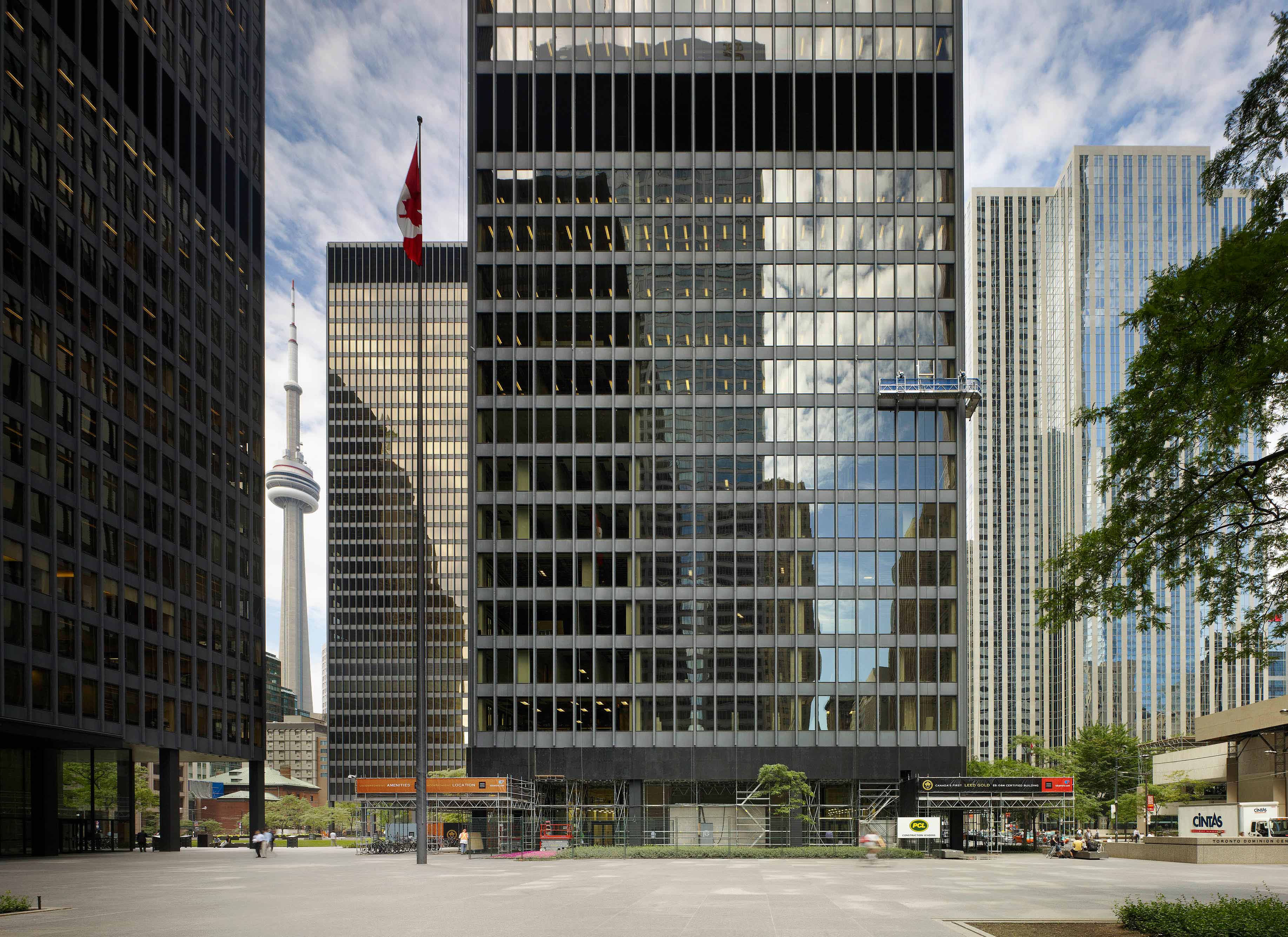 TD Centre’s glass façade under refurbishment